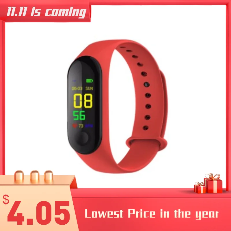 Hot M3 Color Screen Smart Bracelet Fitness Tracker Step Counter Heart Rate Blood Pressure Information Push Waterproof Watch
Hot M3 Color Screen Smart Bracelet Fitness Tracker Step Counter Heart Rate Blood Pressure Information Push Waterproof Watch