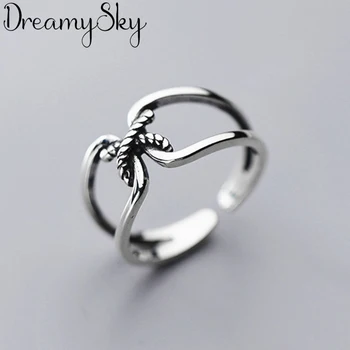 Personality Fashion Vintage Silver Color Bow Rings For Women Punk Thai Silver Resizable Rings 
Personality Fashion Vintage Silver Color Bow Rings For Women Punk Thai Silver Resizable Rings
