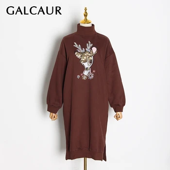GALCAUR Casual Appliques Dress For Women Turtleneck Lantern Long Sleeve Oversize Loose Midi Female Dresses 2020 Autumn Fashion
GALCAUR Casual Appliques Dress For Women Turtleneck Lantern Long Sleeve Oversize Loose Midi Female Dresses 2020 Autumn Fashion