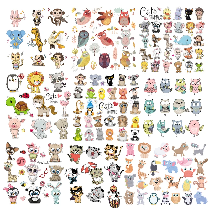 DIY Iron-on Transfers Cute Animal Patches Set Print On Baby Shirt Hat Heat Transfer Stickers On Socks Backpack Washable Parches
DIY Iron-on Transfers Cute Animal Patches Set Print On Baby Shirt Hat Heat Transfer Stickers On Socks Backpack Washable Parches