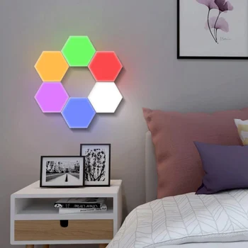 LED Touch Sensitive Magnetic Lamp Hexagon Colorful Modular Quantum Night Lights Home Bedroom Corridor Wall Lantern
LED Touch Sensitive Magnetic Lamp Hexagon Colorful Modular Quantum Night Lights Home Bedroom Corridor Wall Lantern