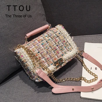 2020 Fashion New Female Square Tote bag Quality Woolen Pearl Women's Designer Handbag Ladies Chain Shoulder Crossbody Bag Travel
2020 Fashion New Female Square Tote bag Quality Woolen Pearl Women's Designer Handbag Ladies Chain Shoulder Crossbody Bag Travel