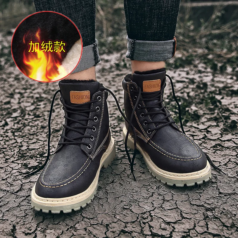 2019 Autumn And Winter New Style Hight-top Retro Workwear Boots plus Velvet Warm Martin Boots Korean-style Cowboy MEN'S Casual S
2019 Autumn And Winter New Style Hight-top Retro Workwear Boots plus Velvet Warm Martin Boots Korean-style Cowboy MEN'S Casual S