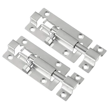 2 pcs 3 Inches Slide Latching Lock Thickened Stainless Steel Slide Lock with 6 Screw Holes for Door Household WWO66 
2 pcs 3 Inches Slide Latching Lock Thickened Stainless Steel Slide Lock with 6 Screw Holes for Door Household WWO66