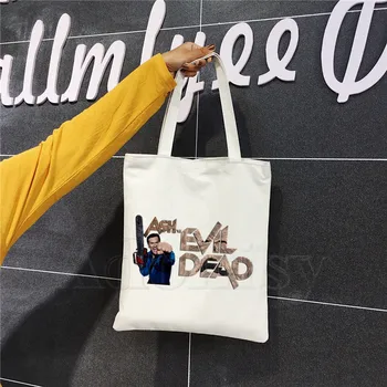 Evil Dead Boomstick Movie Cartoon Printed Canvas Shoulder Bag Female Harajuku Funny Large-capacity Eco Environmental Shopper Bag 
Evil Dead Boomstick Movie Cartoon Printed Canvas Shoulder Bag Female Harajuku Funny Large-capacity Eco Environmental Shopper Bag