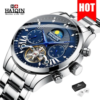 2020 new HAIQIN luxury brand men watches blue automatic mechanical Tourbillo sport waterproof wristwatch business steel clock
2020 new HAIQIN luxury brand men watches blue automatic mechanical Tourbillo sport waterproof wristwatch business steel clock