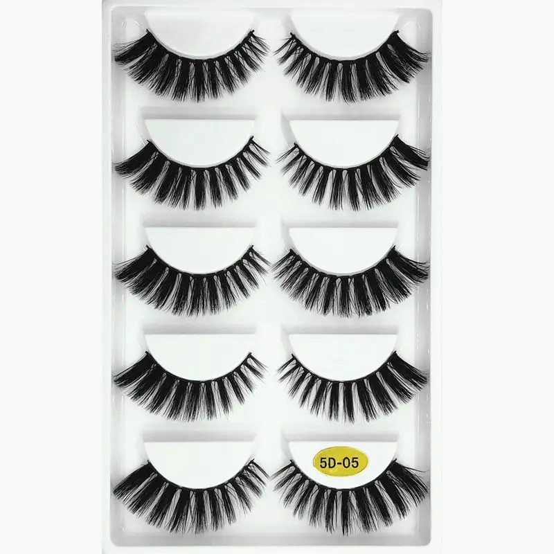 5D-05 5 pairs of 3d mink false eyelashes three-dimensional exaggerated cross eyelashes small bundle makeup beauty extension tool
5D-05 5 pairs of 3d mink false eyelashes three-dimensional exaggerated cross eyelashes small bundle makeup beauty extension tool