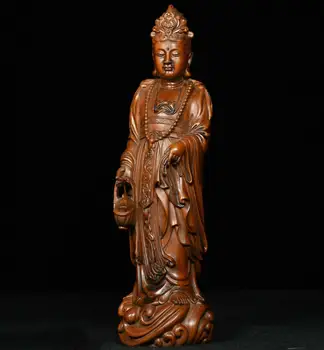 Wedding Decoration Chinese Buddhism Boxwood Wood Carved Fish basket GuanYin Kwan-yin Buddha Statue 
Wedding Decoration Chinese Buddhism Boxwood Wood Carved Fish basket GuanYin Kwan-yin Buddha Statue