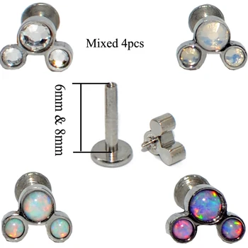 4pcs16g Opal Earring Upper Earring Orelha Barbell Ear Helix Tragus Cartilage Piercing Lip Labret Stud G23 Titanium Steel Bar
4pcs16g Opal Earring Upper Earring Orelha Barbell Ear Helix Tragus Cartilage Piercing Lip Labret Stud G23 Titanium Steel Bar