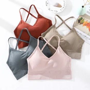 Women Tank Crop Top Seamless Underwear Sexy Lingerie Female Camis Cross Backless Crop Tops Padded Camisole Femme
Women Tank Crop Top Seamless Underwear Sexy Lingerie Female Camis Cross Backless Crop Tops Padded Camisole Femme