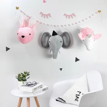 Children's room hanging creative unicorn elephant rabbit toy head hot style Nordic plush decorative wall hanging
Children's room hanging creative unicorn elephant rabbit toy head hot style Nordic plush decorative wall hanging