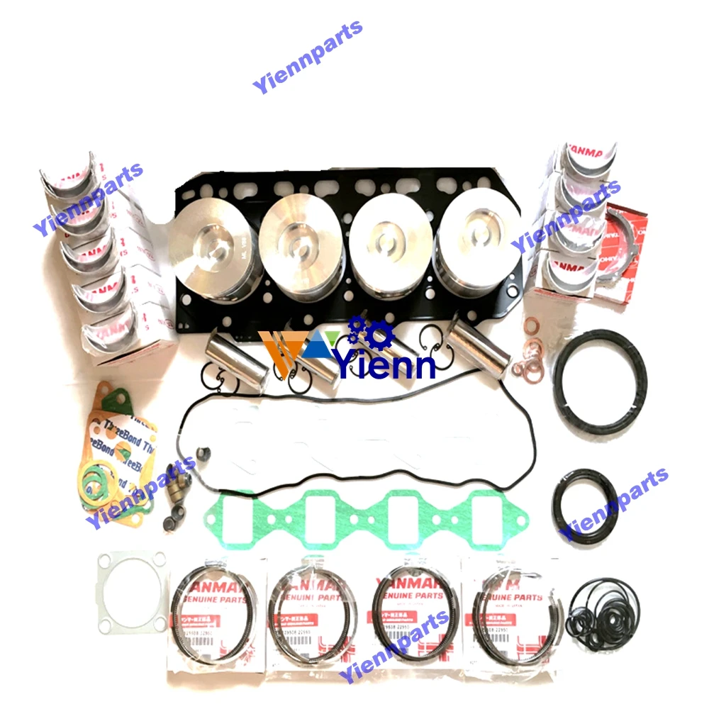 

For Yanmar 4TNV82 4TNV82A Overhaul Rebuild Kit With Piston Ring set Bearing For fit Excavator Tractor Engine Repair Parts