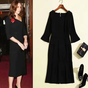 Kate Middleton Runway High Quality Autumn New Women'S Work Party Sexy Vintage Elegant Irregular Collar Black White Fashion Dress
Kate Middleton Runway High Quality Autumn New Women'S Work Party Sexy Vintage Elegant Irregular Collar Black White Fashion Dress