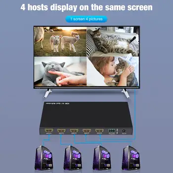 HDMI 4x1 Quad Multi-Viewer Seamless HDMI Switch with Remote Control 4 in 1 Out HDMI Switch with 5 Display Modes
HDMI 4x1 Quad Multi-Viewer Seamless HDMI Switch with Remote Control 4 in 1 Out HDMI Switch with 5 Display Modes
