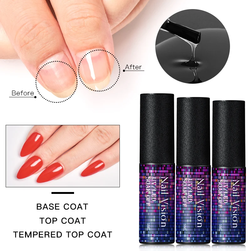 Nail Vision 5ml Tempered Top Coat And Base Foundation Gel Polish UV Led Nail Polish Semi Vernis Permanent Gel Varnish Matte Top
Nail Vision 5ml Tempered Top Coat And Base Foundation Gel Polish UV Led Nail Polish Semi Vernis Permanent Gel Varnish Matte Top