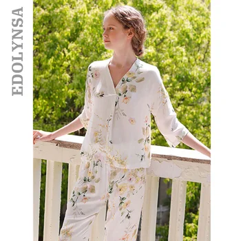 Satin Floral Print Women Pajamas Set 2020 V-neck Pyjamas Women Vintage Pijama Mujer Loungewear Home Clothes Sleep Set H40
Satin Floral Print Women Pajamas Set 2020 V-neck Pyjamas Women Vintage Pijama Mujer Loungewear Home Clothes Sleep Set H40