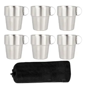 1 Set of 6Pcs Stainless Steel Water Mug Double Layer Insulated Cup Coffee Cup
1 Set of 6Pcs Stainless Steel Water Mug Double Layer Insulated Cup Coffee Cup