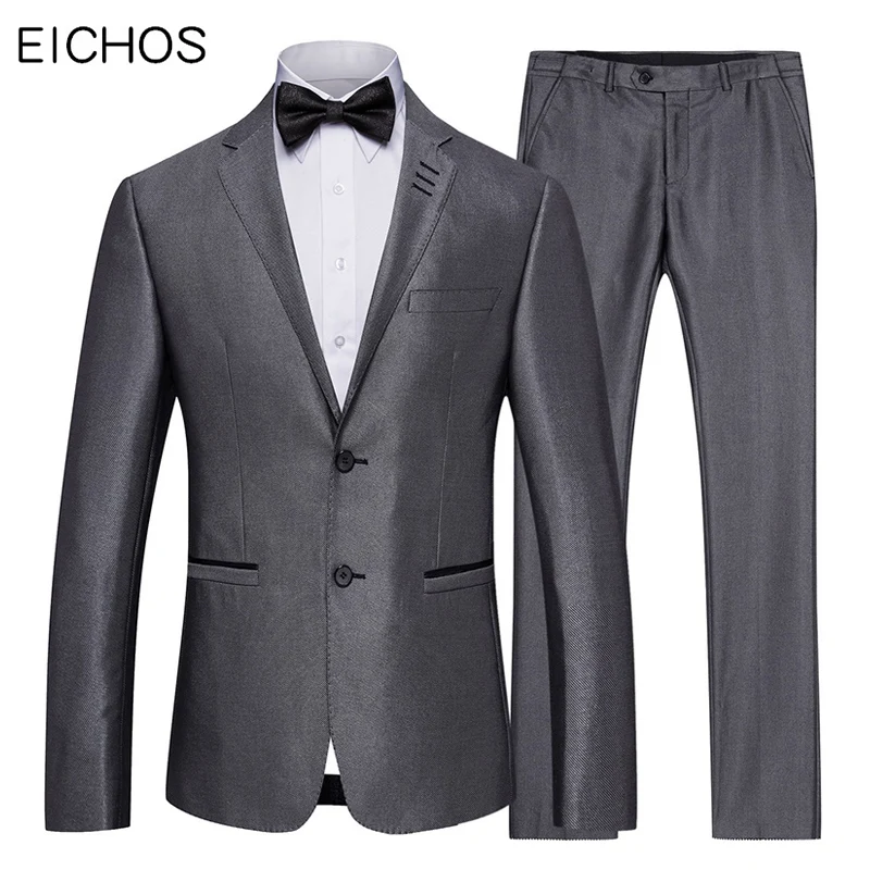 Mens Wedding Suits Solid Color 2 Pieces Set Grey Tuxedo Jacket And Pants Slim Fit Groom Suit Styles High Quality Famous Brand
Mens Wedding Suits Solid Color 2 Pieces Set Grey Tuxedo Jacket And Pants Slim Fit Groom Suit Styles High Quality Famous Brand