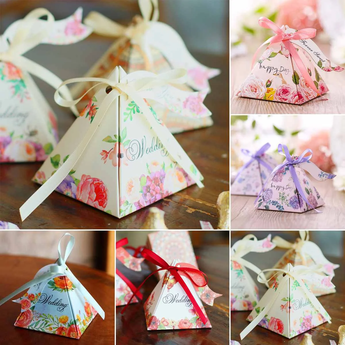 50pcs European Pyramid Candy Box Organizer Paper Packaging Triangular Ribbon Wedding Sweets Gift Bag For Wedding Favor Supplies
50pcs European Pyramid Candy Box Organizer Paper Packaging Triangular Ribbon Wedding Sweets Gift Bag For Wedding Favor Supplies