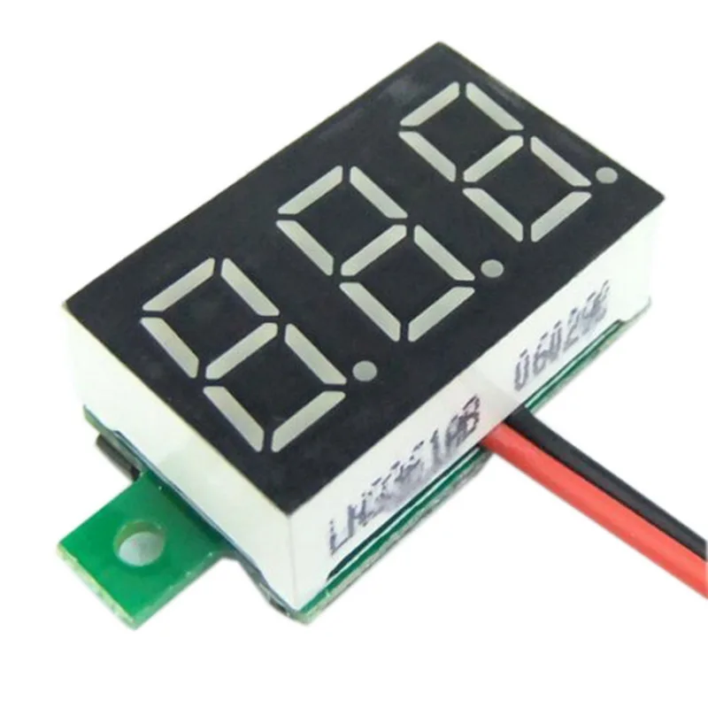 

Digital Voltmeter LED Display Mini 2/3 Wires Voltage Meter Ammeter High Accuracy Red/Green/Blue DC 0V-30V 0.36" 1PC