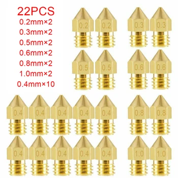 2020 New 22Pcs MK8 Nozzle Head 1.75mm Abs/pla Materia For 3D Printer Extruder For Creality CR-10 Ender 3 Replace Accessories
2020 New 22Pcs MK8 Nozzle Head 1.75mm Abs/pla Materia For 3D Printer Extruder For Creality CR-10 Ender 3 Replace Accessories