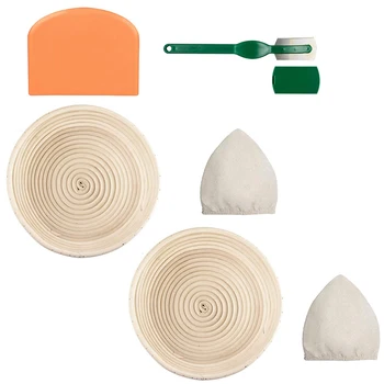 Round Bread Proofing Basket Baking Dough Rising Bowl 2 Set Sourdough Handmade Bread Baskets 9 Inch with Bread Lame Linen Liner C
Round Bread Proofing Basket Baking Dough Rising Bowl 2 Set Sourdough Handmade Bread Baskets 9 Inch with Bread Lame Linen Liner C