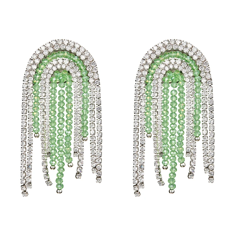 European and American minority design fashion green crystal flash drill earrings nail girl 
European and American minority design fashion green crystal flash drill earrings nail girl