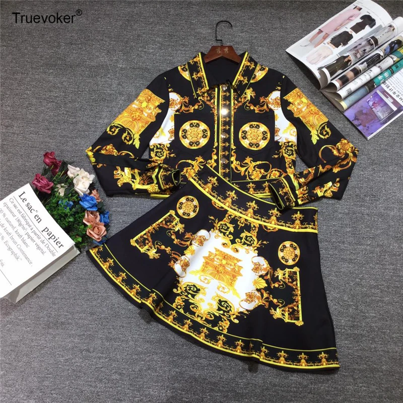 Truevoker Designer Set Suit Women's Elegant Royal Baroque Totem Printed Jacket With Pencil Skirt Autumn Two Pieces Set Suits
Truevoker Designer Set Suit Women's Elegant Royal Baroque Totem Printed Jacket With Pencil Skirt Autumn Two Pieces Set Suits