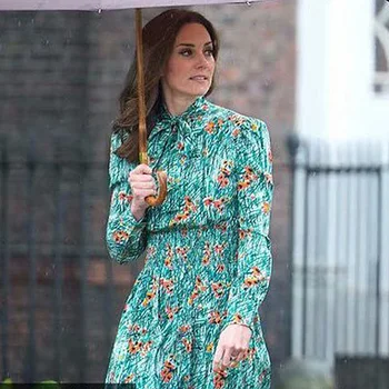 Kate Middleton High Quality Autumn New Women'S Fashion Party Workplace Casual Sexy Vintage Elegant Chic Flower Print Midi Dress
Kate Middleton High Quality Autumn New Women'S Fashion Party Workplace Casual Sexy Vintage Elegant Chic Flower Print Midi Dress