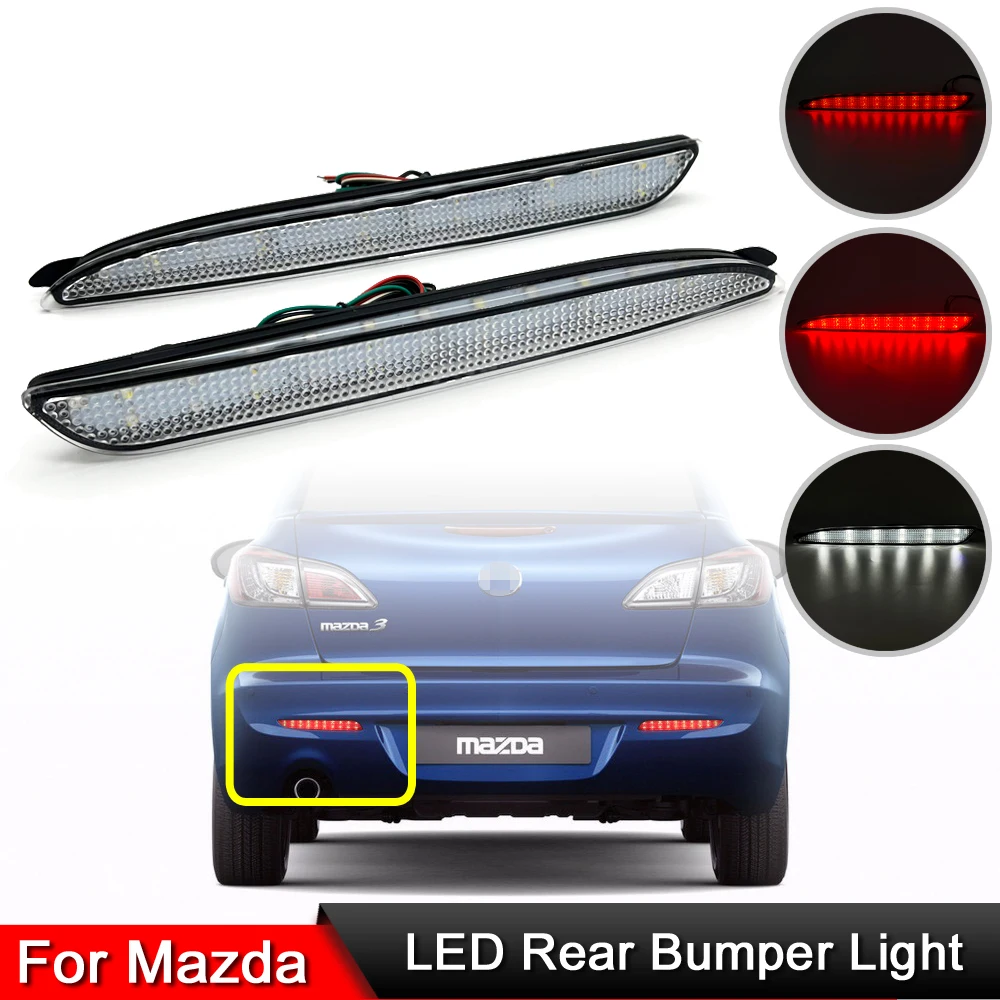 Для Mazda 3 Mazdaspeed3 Axela 2010 2011 2012 2013 Светодиодный отражатель заднего бампера