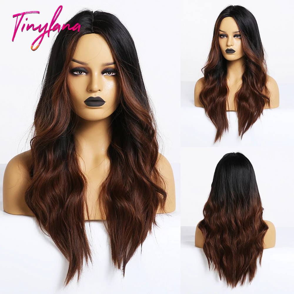 TINY LNAN Long Water Body wave Ombre Dark Brown Synthetic Wigs For Women Natural Color Blonde Middle Part Cosplay Wigs
TINY LNAN Long Water Body wave Ombre Dark Brown Synthetic Wigs For Women Natural Color Blonde Middle Part Cosplay Wigs