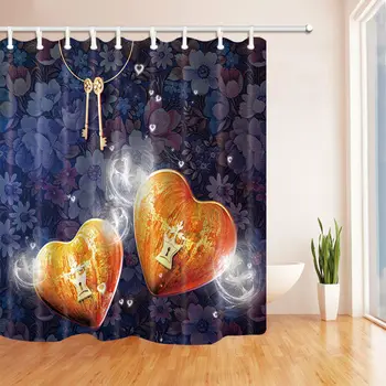 Retro Heart Lock and Key Shower Curtain Bathroom Waterproof Fabric & 12hooks
Retro Heart Lock and Key Shower Curtain Bathroom Waterproof Fabric & 12hooks