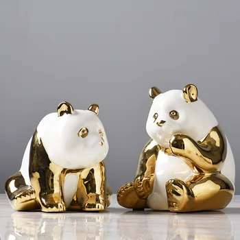 Ceramic Cute Golden Panda Crafts Creative Office Desktop Gold Figurine TV Cabinet Home Decoration Animal Statue Souvenir Gifts
Ceramic Cute Golden Panda Crafts Creative Office Desktop Gold Figurine TV Cabinet Home Decoration Animal Statue Souvenir Gifts