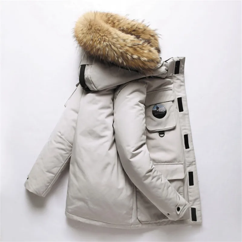 High Quality Fur Collar men's Winter Jacket thick warm windproof waterproof white duck down jacket men snow coat -30 degree 4XL
High Quality Fur Collar men's Winter Jacket thick warm windproof waterproof white duck down jacket men snow coat -30 degree 4XL