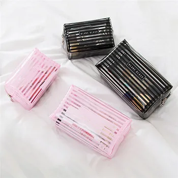 Portable Waterproof Transparent Makeup Bag Fashion Striped Zipper Cosmetic Organizer Women Travel Toiletry Bag
Portable Waterproof Transparent Makeup Bag Fashion Striped Zipper Cosmetic Organizer Women Travel Toiletry Bag
