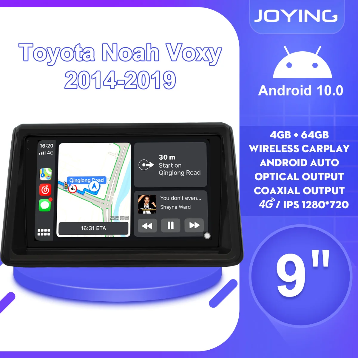 Радуясь 9 "Android10 Авто Радио стерео для Toyota Noah Voxy 2014-2019 GPS Carplay SPDIF DSP