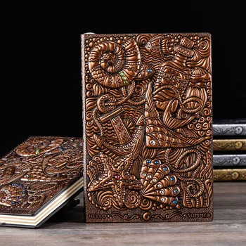 Anaglyph Gilding Notebook Retro Planner Book School Supplies Office Culture and Education Sea World Theme 
Anaglyph Gilding Notebook Retro Planner Book School Supplies Office Culture and Education Sea World Theme