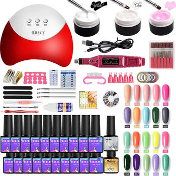 36W UV LED Lamp For Manicure Set For Nail Art Semi-permanent uv varnish 20 colors Gel Nail Polish Set Electric Machine Tools Kit
36W UV LED Lamp For Manicure Set For Nail Art Semi-permanent uv varnish 20 colors Gel Nail Polish Set Electric Machine Tools Kit