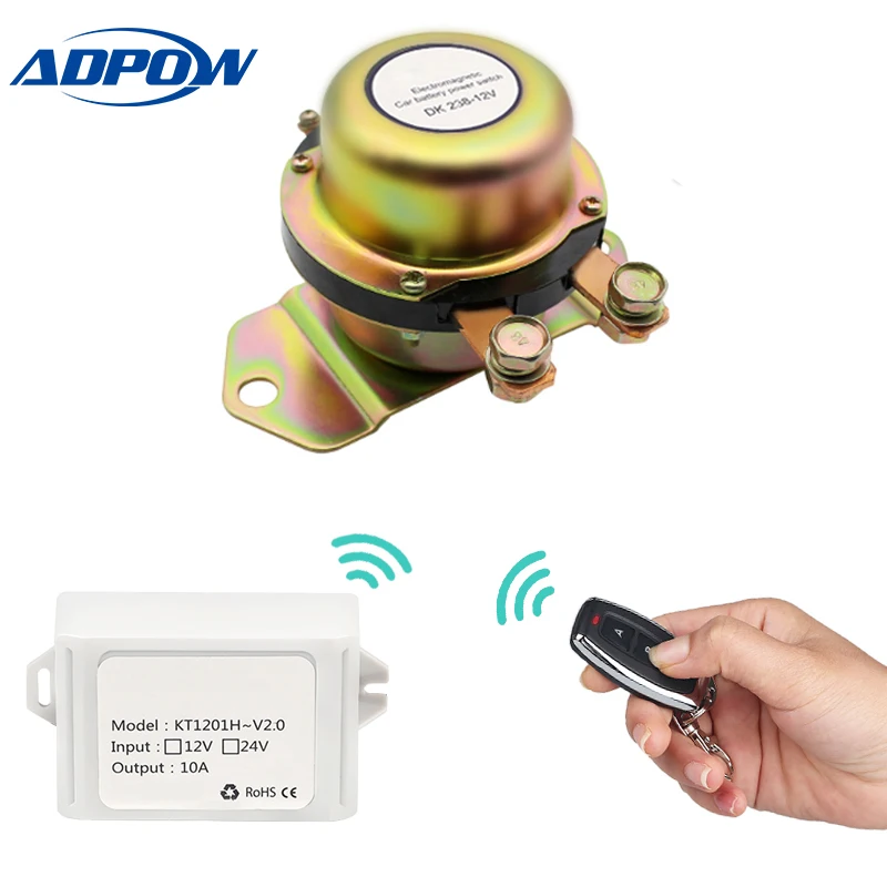 ADPOW Remote Control 12V Solenoid Car Battery Switch Disconnect Latching Relay Battery Isolator Cut Off Vehicle Auto + Gloves
ADPOW Remote Control 12V Solenoid Car Battery Switch Disconnect Latching Relay Battery Isolator Cut Off Vehicle Auto + Gloves
