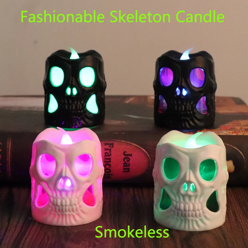 1PCS Skull Candle Halloween Large LED Light Smokeless Skeleton Terror Candle Festival Party Wine Bar Decorations 6x5.5cm 
1PCS Skull Candle Halloween Large LED Light Smokeless Skeleton Terror Candle Festival Party Wine Bar Decorations 6x5.5cm