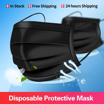 Disposable mask black mask 10/50/100pieces of safety non-woven fabric 3-layer filter meltblown outdoor dustproof protective mask
Disposable mask black mask 10/50/100pieces of safety non-woven fabric 3-layer filter meltblown outdoor dustproof protective mask