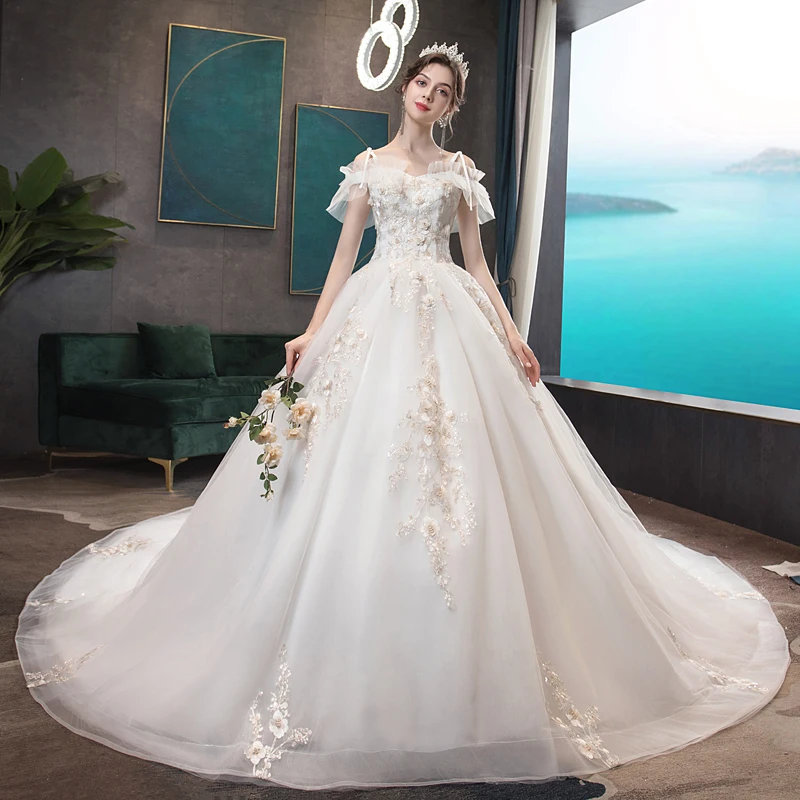 35% Discount Luxury Lace Embroidery 2020 Wedding Dresses Long Train Boat Neck Sling Elegant Plus Size Vestido De Noiva Bride
35% Discount Luxury Lace Embroidery 2020 Wedding Dresses Long Train Boat Neck Sling Elegant Plus Size Vestido De Noiva Bride