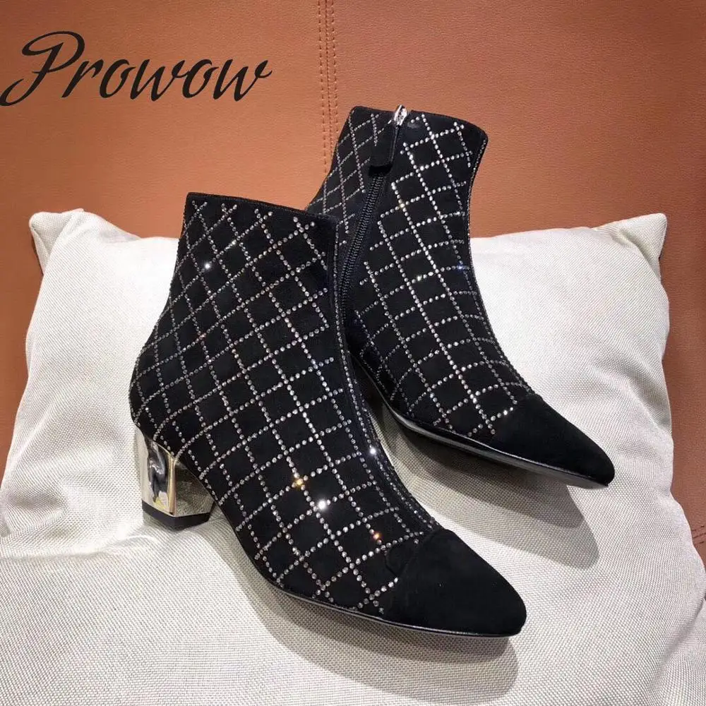 Prowow New Genuine Leather Pointed Toe Ankle Boots Zip Side Low Heel Runway Fashion Boots Shoes Women
Prowow New Genuine Leather Pointed Toe Ankle Boots Zip Side Low Heel Runway Fashion Boots Shoes Women