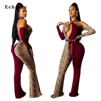 Women Sexy Jumpsuit Leopard Print Patchwork Off Shoulder Cross Straps Hollow Out Sash Lace Up Long Wide Legs Pants Club Rompers
Women Sexy Jumpsuit Leopard Print Patchwork Off Shoulder Cross Straps Hollow Out Sash Lace Up Long Wide Legs Pants Club Rompers