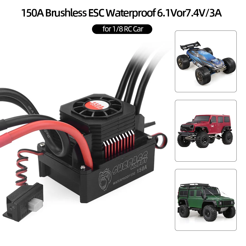 Original SURPASS HOBBY 80A/120A/150A Brushless ESC Waterproof Electric Speed Controller for 1/8 RC Truck Off-road Car | Игрушки и хобби