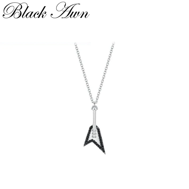 Фото [BLACK AWN] серебряные ювелирные изделия ожерелье для женщин модные с басом K051 |