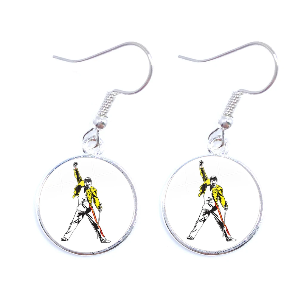 Freddie Mercury 16mm Glass Cabochon Drop Earrings Cute Jewelry For Women Girls Silver Plated Earring For Gift
Freddie Mercury 16mm Glass Cabochon Drop Earrings Cute Jewelry For Women Girls Silver Plated Earring For Gift