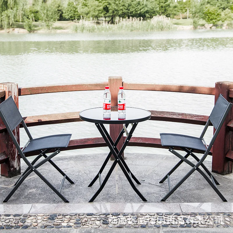 Iron Art Folding Table Outdoor Casual Simple Tempered Glass Small round Table-Style Office Negotiate Reception Coffee Table
Iron Art Folding Table Outdoor Casual Simple Tempered Glass Small round Table-Style Office Negotiate Reception Coffee Table
