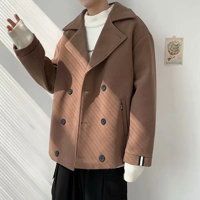 Men's coat 2020 Autumn winter new slim pure color wool button coat casual loose lapel fashion personality youth men's wear
Men's coat 2020 Autumn winter new slim pure color wool button coat casual loose lapel fashion personality youth men's wear