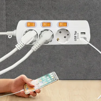 EU USB Socket Power Strip Wall Mounted Home Electrical Socket with switch 2AC EU Outlet Plug 2Ports USB Charger Power Board
EU USB Socket Power Strip Wall Mounted Home Electrical Socket with switch 2AC EU Outlet Plug 2Ports USB Charger Power Board